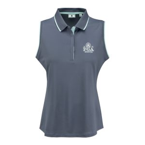 FOOTJOY 2026 PGA CHAMPIONSHIP WOMEN’S SLEEVELESS POLO IN DUSTY VIOLET AND GLACIAL BLUE