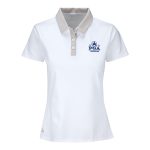 ADIDAS 2026 PGA CHAMPIONSHIP WOMEN’S GRID PATTERN POLO IN BEIGE