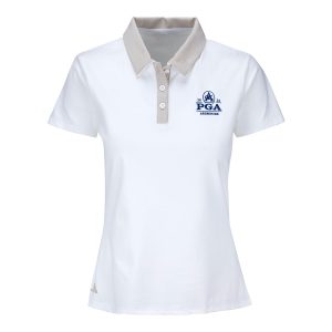 ADIDAS 2026 PGA CHAMPIONSHIP WOMEN’S GRID PATTERN POLO IN BEIGE