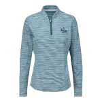PETER MILLAR 2026 PGA CHAMPIONSHIP LADIES STRIPED QUARTER ZIP SUN SHIRT IN DEEP JADE