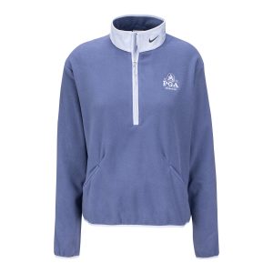 NIKE 2026 PGA CHAMPIONSHIP WOMEN’S VICTORY FLEECE QUARTER ZIP IN SANDED PURPLE AND GHOST