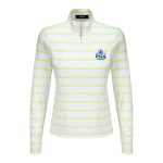 RALPH LAUREN 2026 PGA CHAMPIONSHIP WOMEN’S AIRFLOW QUARTER ZIP STRIPED MOCKNECK PULLOVER IN CERAMIC WHITE AND LIGHT LIME