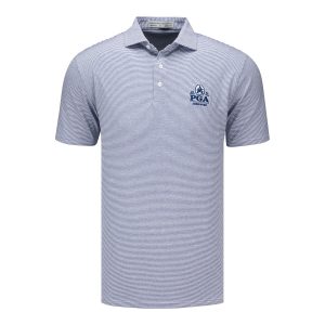 HOLDERNESS & BOURNE 2026 PGA CHAMPIONSHIP PERKINS STRIPE POLO IN HEATHERED ANDOVER AND WHITE