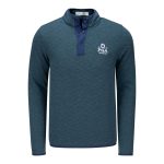 HOLDERNESS & BOURNE 2026 PGA CHAMPIONSHIP SULLIVAN QUILTED QUARTER SNAP IN HEATHERED DEEP TEAL AND NAVY