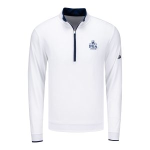 ADIDAS 2026 PGA CHAMPIONSHIP CORE QUARTER ZIP IN WHITE