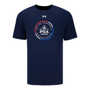 UNDER ARMOUR 2026 PGA CHAMPIONSHIP PERFORMANCE COTTON TEE IN MIDNIGHT NAVY